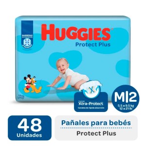 HUGGIES PAÑAL PROTECT PLUS HIPER M x 48u
